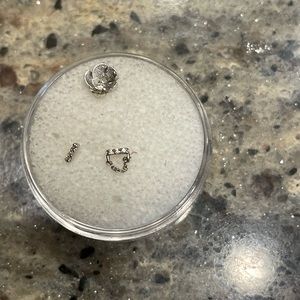 Pupil Hall 14K White Gold and Diamond 3 Piece Lot of Threadless Ends